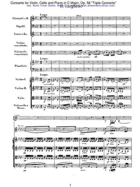 Concerto C Major For Piano, Violin, Violoncello And Orchestra [Triple Concerto] Op. 56